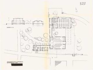 Friedhofskapelle, Gütersloh: Erdgeschoss, Schnitt A-A 1:200