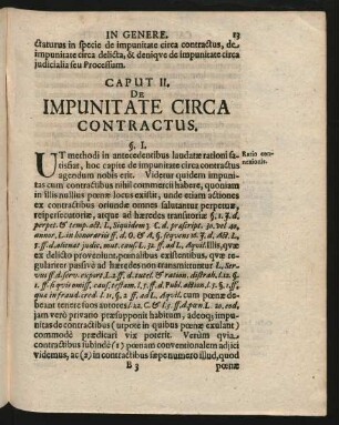 Caput II. De Impunitate Circa Contractus.