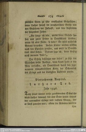 Vierzehntes Kapitel. Luthers Tod. Jahr 1546
