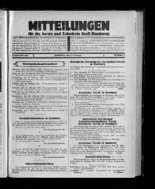 Jahrgang 1931, Hamburg, den 15. Februar, Nummer 7