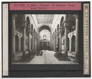 Florenz, S. Lorenzo : Innenansicht, Blick zum Chor nach W