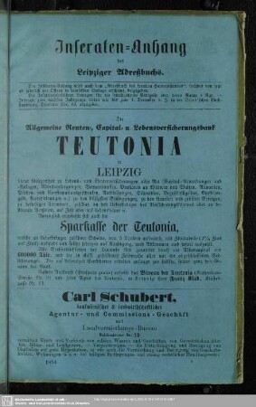 Anzeigen : Inseraten-Anhang des Leipziger Adreßbuchs