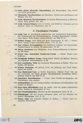 8. Verschiedenes Porzellan (Nr. 157-180)