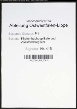 Kirchenbuchduplikat der evangelischen Gemeinde Volmarstein, Ennepe-Ruhr-Kreis (GHT 1819-1825, 1827-1830). (Gemeinde: Evangelische Gemeinde)