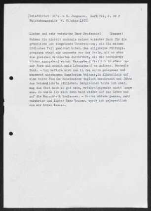 Brief von Gerhart Hauptmann an Ludolph Brauer
