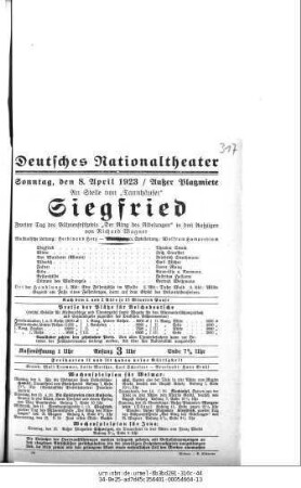 Der Ring des Nibelungen Zweiter Tag: Siegfried