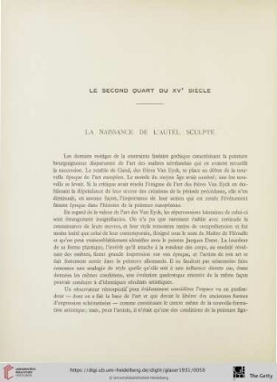 Le second quart du XVe siècle