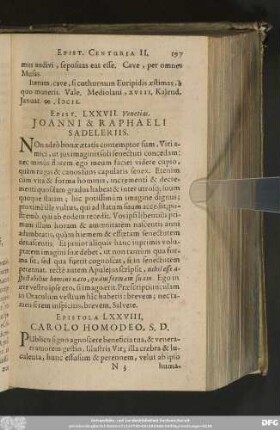 Epist. LXXVII. Venetias. Joanni & Raphaeli Sadeleriis.