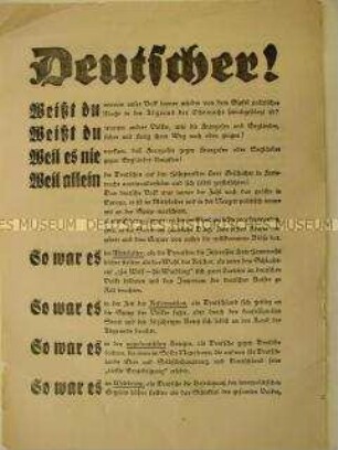 Flugblatt zur Abstimmung über den "Anschluss" Österreichs und zu den Reichstagswahlen vom 10.04.1938