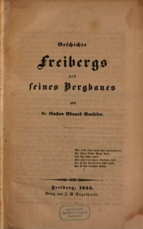 Geschichte Freibergs und seines Bergbaues, 2