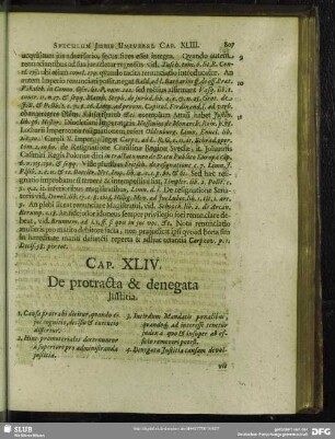 Cap. XLIV. De protracta & denegata Iustitia
