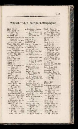 Alphabetisches Personen-Verzeichniß.