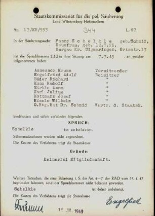 Schelkle, Fanny, geb. Schmid