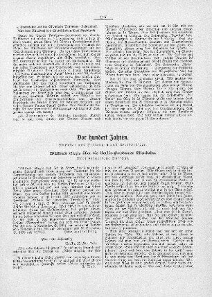 Vor hundert Jahren