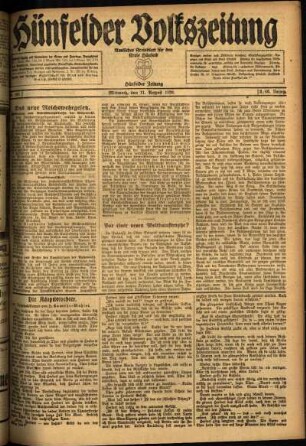 Ausgabe vom Mittwoch, den 11. August 1920.