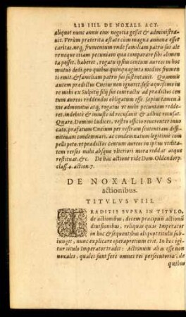 De Noxalibus actionibus. Titulus VIII.