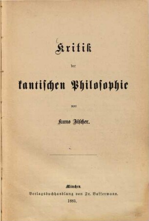 Kritik der kantischen Philosophie