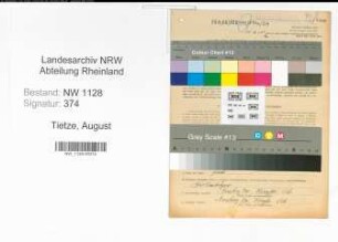 Entnazifizierung August Tietze , geb. 03.05.1899 (Polizist)