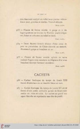 Cachets (Nr. 956 - 961)