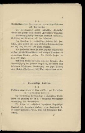 Etatsmäßige Cadetten (§ 3-6)