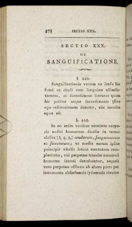 Sectio XXX. De Sanguificatione