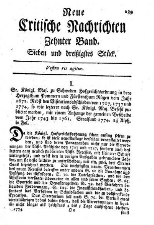 Sieben und dreißigstes Stück.