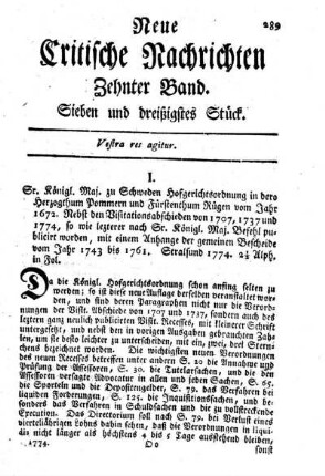 Sieben und dreißigstes Stück.
