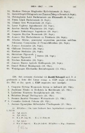 397-406, Matrikel 150, 1-85 (1558/59) und 151, 1-136 (1559)