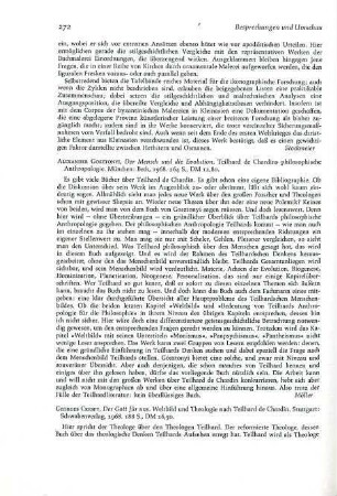 272-274 [Rezension] Crespy, Georges, Der Gott für uns