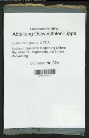 Besteuerung von Grundbesitz der Eingesessenen zu Elbrinxen, Sabbenhausen, Ratsiek und Wörderfeld in der Feldmark Lügde