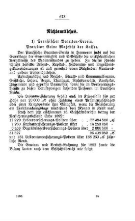 Preußischer Beamten-Verein : [Nichtamtliches]