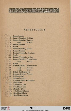 Verzeichnis (Nr. 1-479)