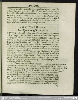 Caput VII & Ultimum. De Affinibus & Contrariis