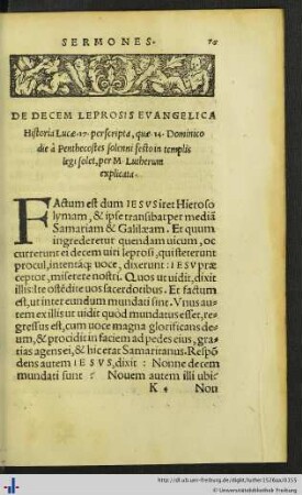 De Decem Leprosis Evangelica Historia Lucae. 17. perscripta...