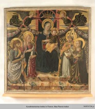 Maria mit Kind und den Heiligen Johannes Baptista, Maria Magdalena, Augustinus und Marta und zwei Engeln