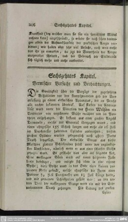 Sechszehntes Kapitel. Vermischte Versuche und Beobachtungen