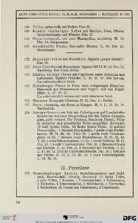II. Porzellane (Nr. 179-223)