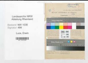 Entnazifizierung Erwin Luce , geb. 29.09.1912 (Beamter)