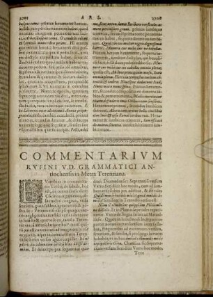Commentarium Rufini V.D. Grammatici Antiochensis in Metra Terentiana