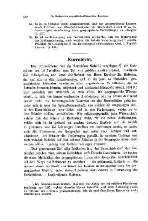 Die Methode des geographischen Unterrichts : Korreferat ; [Referat]
