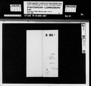 Rechnung des Hans Holtzinger über Einnahmen und Ausgaben der Propstei Hohenberg