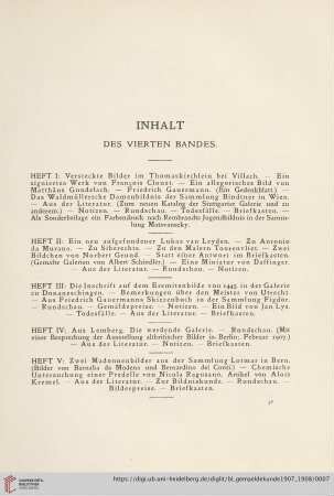 Inhalt des vierten Bandes