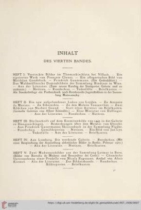 Inhalt des vierten Bandes