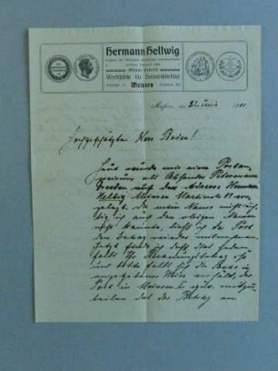 Schreiben von Hermann Hellwig an Woldemar Boden