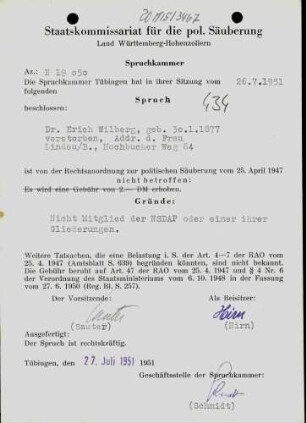 Wilberg, Erich, Dr.