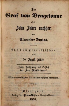 Der Graf von Bragelonne oder: Zehn Jahre nachher : Zweite Fortsetzung der "drei Musketiere", 37/41