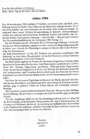 Abitur 1984