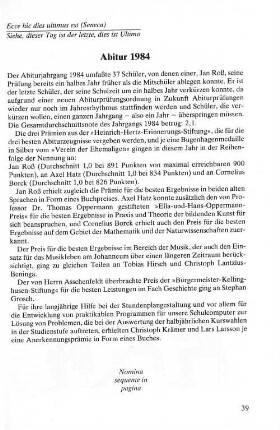 Abitur 1984