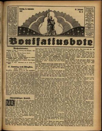 Erste Ausgabe vom Sonntag, den 11. September 1932.