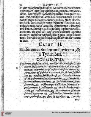 Caput II Differentia Sociorum invicem